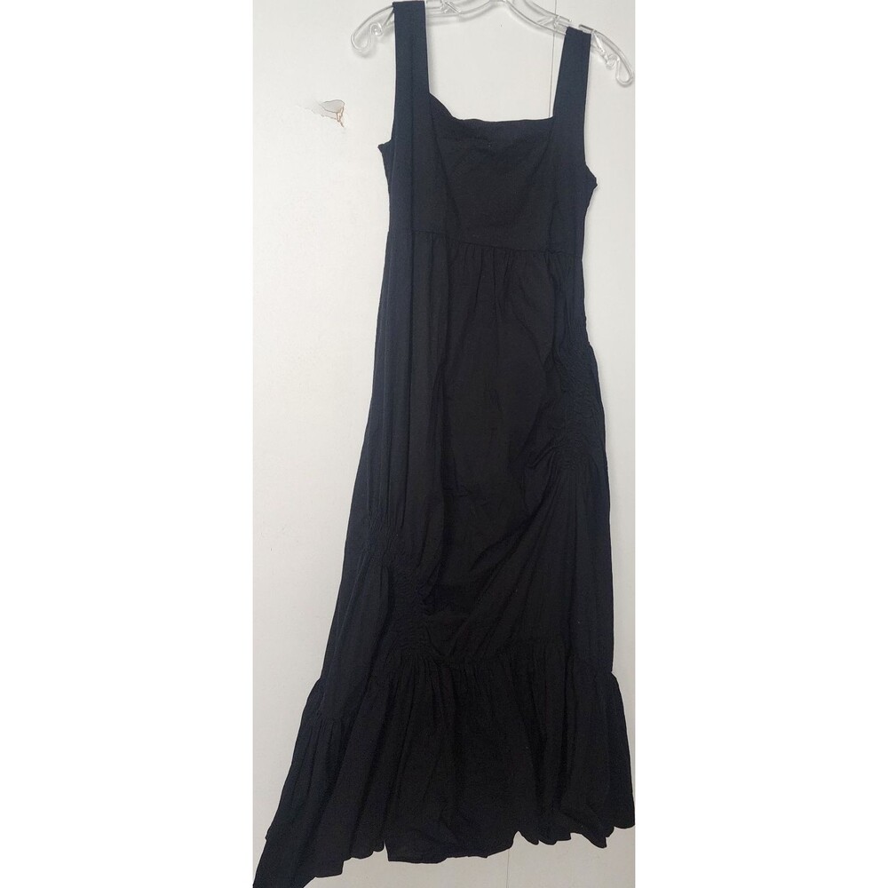 H4 parachute sleeveless maxi dress smocked gathered avant garde Small lagenlook